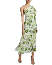 Santorelli Luna Ruffle Sleeve Midi Shift Dress