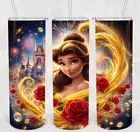 Belle Beauty And The Beast 20oz Tumbler Stainless Travel Mug Cup Roses