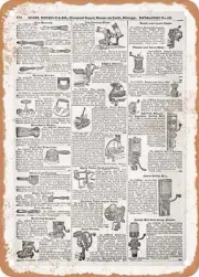 METAL SIGN - 1902 Sears Catalog Carpet Sweepers Page 756 - Vintage Rusty Look