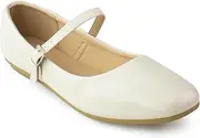 [RF ROOM OF FASHION] Women's Mary Jane Ballet Flats - Slip On Ballerina Flat Shoes - Low Chunky Heel Bow Back Straps