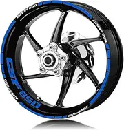 Stripe Stickers Motorcycle Front Rear Rim Wheel Reflective Sticker Decal Decorative Decal for Suzuki GSF 650 GSF650 (Color : Blue)