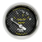 AutoMeter 4718 Carbon Fiber Fuel Level Gauge,2-1/16,16/158,Flat