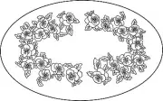 Rug Hooking Pattern "PANSY OVAL" on natural linen