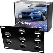 iJDMTOY No Drill Front Bumper Tow Hook License Plate Mounting Bracket Adapter Kit Compatible with BMW E82 E88 128i 135i 1M E39 E90 E91 E92 E93 328i 335i M3 X5 X6 etc