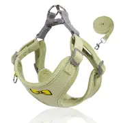 Adjustable Pet Chest Harness Soft Corduroy Dog Harness Kitten Chest Strap-Green