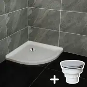 800x800mm Extra Strong Acrylic Fiberglass Curved Shower Base, 800 x 800mm / Sliver (Chromed-plating)