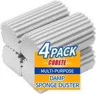 Damp Clean Duster Sponge,4Pack Magic Sponge Eraser,Reusable Damp Dusting Sponge
