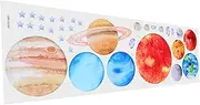 MERRYHAPY Moon Stickers Solar System Decor Removable PVC Boys and Girls' Room Wall Decor DIY Space Background