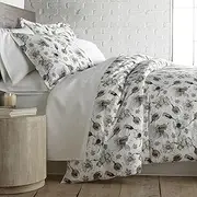[Southshore Fine Living, Inc.] Grand Symphony Collection - 300 TC 100% Cotton Duvet Cover Set 3-Piece, Grey-Blush, King/California King