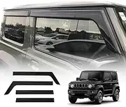 OAD4X4 Weathershields Compatible with Suzuki Jimny 3 Doors 2018-Onwards, Weather Shields Window Visors Wind Deflectors Sun Rain Guard 4PCS Set