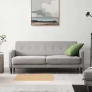 Zinus Adair 3 Seater Modern Sofa with Armrest Pockets - Light Grey