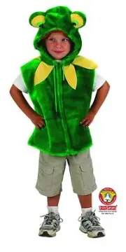 *NEW* Plush Green Yellow Frog Jacket Costume - Hood Hoodie Hooded Face