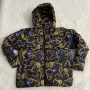 Adidas GS Down Fill Puffer Jacket Leopard Chain GD2502 HER STUDIO Women’s Sz 2XS