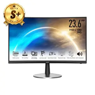 【MSI 微星】S+ 級福利品 PRO MP242C 24型 FHD 9S6-3PB0CM004 曲面螢幕(原廠保固中)