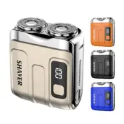 Travel Electric Shaver For Men Mini Rechargeable Rotary Razor Double Blade Head