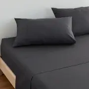 Cotton Bedding - Quilt cover set / King / Space Grey