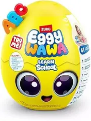 ZURU Eggywawa Series 1 School Surprise Egg - Educational Toy - Learn ABCs & Numbers, Develop Fine Motor Skills - 60 Surprises (Including ABC & Number Cutouts, Crafting Dough Cutters) - Ages 3+