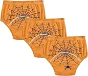 [GuoChe] Baby Boys Toilet Training Pants All Saints' Day Halloween Spiders Web Orange 3pcs Reusable Sleep Boxer Briefs