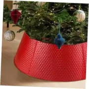 Metal Christmas Tree Collar Basket Skirt, 28''Christmas Tree Ring Collar Red