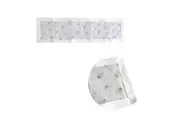 Christmas White Silver Candles Sheer Organza Glitter Table Runner