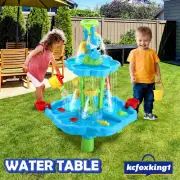 Kids Sandpit Pretend Play Set Outdoor Pool Beach Toy Sand Pit Water Table 2 Tier