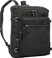 STILORD 'Alvar' Business Backpack Men's Leather with Laptop Compartment up to 15.6 Inch Student Backpack Laptop Backpack City Backpack Men Genuine Leather