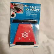 Windshield Ice Scraper 3 In 1 Tool With Storage Pouch Ice Chipper Automobile New