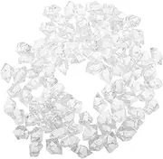 Zerodeko 200Pcs Clear Plastic Ice Cubes for Fish Tank Vase Decor Realistic Fake Ice Rocks with Unique Appearance Reusable Decorative Ice Blocks for Home Decor and Events
