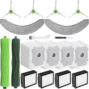 Replacement Parts Compatible with iRobot Roomba Combo j9+,Combo j7+/Plus Robot Vacuum Cleaner,1 Set of Multi-Surface Rubber Brush+2 Mopping Pads + 4 HEPA Filters &Side Brushes &Dust Bags