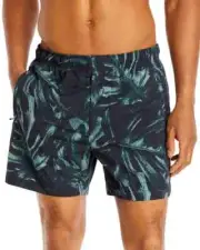 Theory L37957 Mens Black/Green Jace Palm Print Swim Shorts Size L