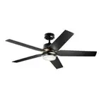 52 Inch Ceiling Fan with Light Kit-Satin Black Finish - Ceiling Fans -