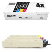 4x Toner F Sleeve R OKI C 3300 3400 3450 3600 N Blue Red Yellow