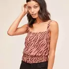ASTR Mauve Zebra Animal Print Crossback Tank Top Tiger Stripe Pink Large NWT