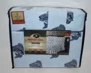 Mossy Oak Light Blue Fish Print Full Sheet Set
