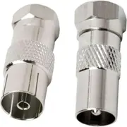 2pc F-Type Male to Coax Female Socket/F Male to PAL M TV Antenna Cable Adapter