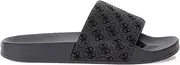 [GUESS] Black Rubber Sole Slip Style Flip Flops Logo Design Grey UK 8, gray, 11 AU