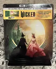 WICKED STEELBOOK 4K UHD + BLU-RAY + DIGITAL - SHIPPED IN BOX