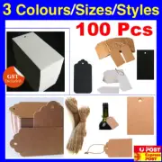 BLANK KRAFT PAPER WEDDING FAVOR BOMBONIERE STRING TWINES GIFT THANK YOU TAGS A1