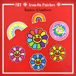 時尚品牌 - RAINBOW & SUNFLOWER IRON-ON PATCH 1 件 DIY 縫製在徽章補丁上的熨斗