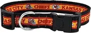 NFL Kansas City Chiefs Dog Collar, X-Large SUPER TOUGH with Anti-Open Safety Lock Button