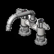 T&S Brass 5F-4DLX06 4" Deck Mount Mixing Faucet w/ Lever Handles