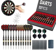 OZNALA 12PCS 23g Dart Set Steel Tip Aluminum Barrel Nice Flight Darts Storage Case Gift