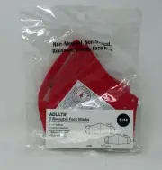 Adults S/M Reusable Pink Face Masks 2 Count
