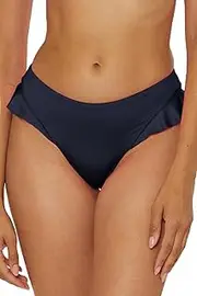 [Trina Turk] Women's Monaco Ruffle Hipster Bikini Bottom, Cheeky Coverage, Swimwear Separates