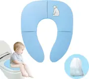 Foldable Potty Training Seat for Kids, Portable Baby Toilet Seat with Non-Slip B