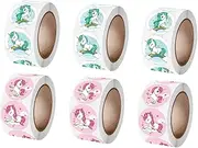 ROMISBABA 6 Rolls Pattern Sealing Stickers of Assorted Color Present Stickers for Weddings Birthdays Thanksgiving Mother Day Round Decorative Labels Easy to Apply