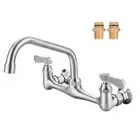 [New Upgrade] Brushed Nickel Commercial Sink Faucet with 8” Swivel Spout, 8"