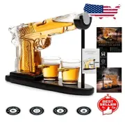 Premium Gun-Shaped Whiskey Decanter with Shot Glasses - Unique Anniversary Gift