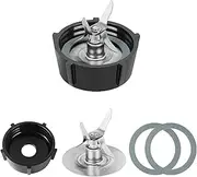 [Yurefax] for Oster, Osterizer Blender Blades with Blender Jar Bottom & 4 Point Fusion Blade 4961 & 2 Pcs O Ring Rubber Seal Gasket Blender Replacement Blade