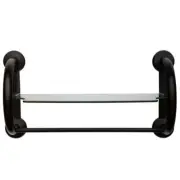 Grabcessories 3-in-1 Grab Bars W/ Towel Shelf/Bar 25.5" x 1.25" in Matte Black